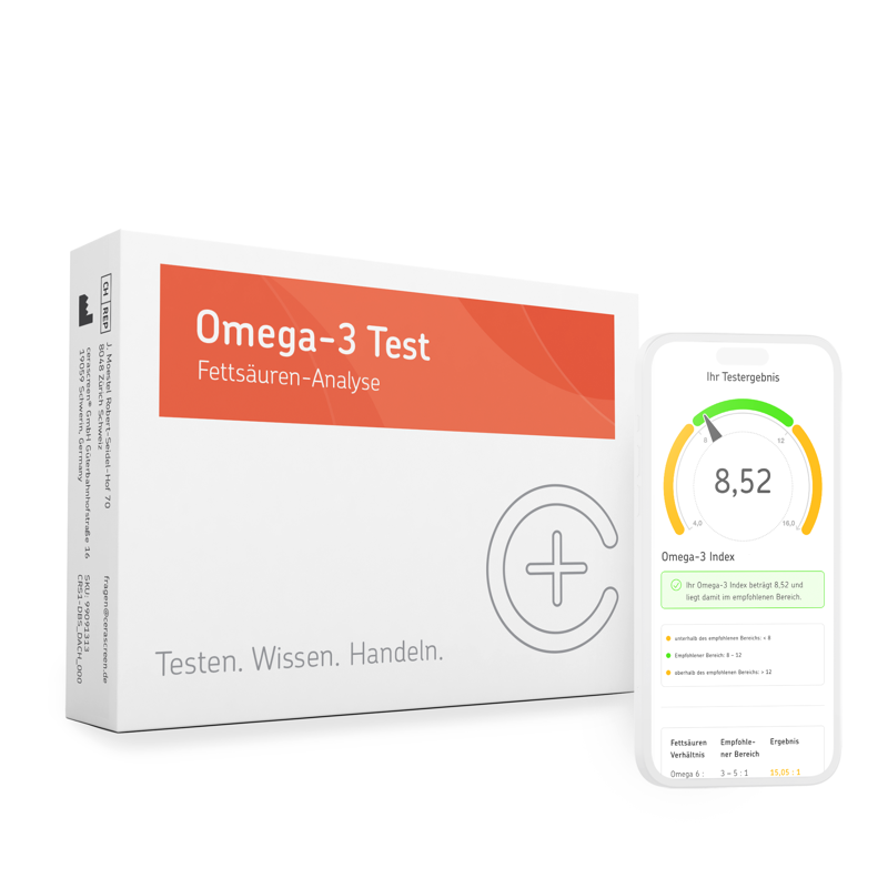 Produktbild: Cerascreen Omega-3-Test Testkit mit Fettsäuren-Analyse und Ergebnisbericht