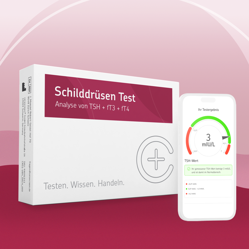 Produktbild: Cerascreen Schilddrüsen-Test Testkit für die Bestimmung von TSH, fT3 und fT4 zu Hause